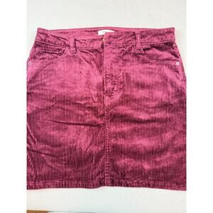 Kensie Jeans High Rise Corduroy Mini Skirt Burgundy Women's Size 4 / 27